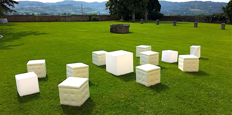 noleggio allestimenti pouff matrimonio vicenza